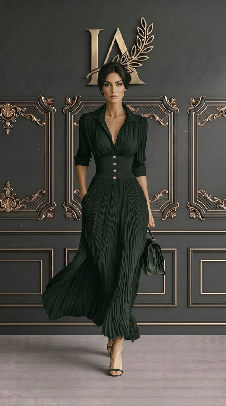 ÁGATA | VESTIDO ELEGANTE CON CINTURA ENTALLADA