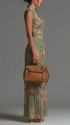 ROSE - MONO DE GASA CON PLIEGUES Y ESTAMPADO FLORAL