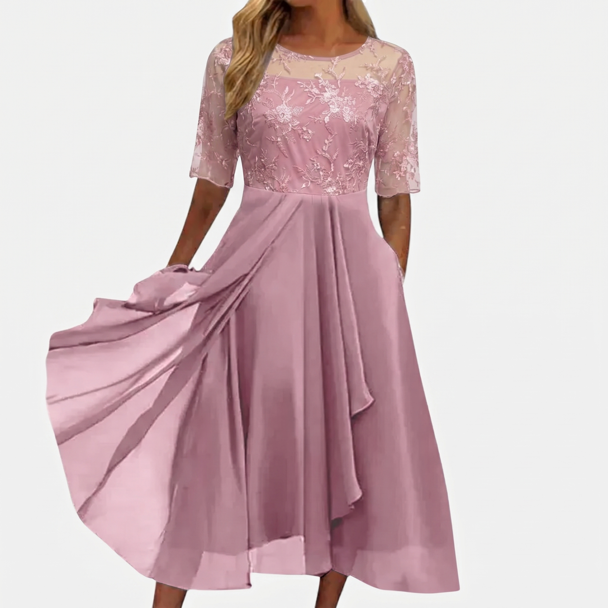 RHONDA | VESTIDO ELEGANTE CON ENCAJE