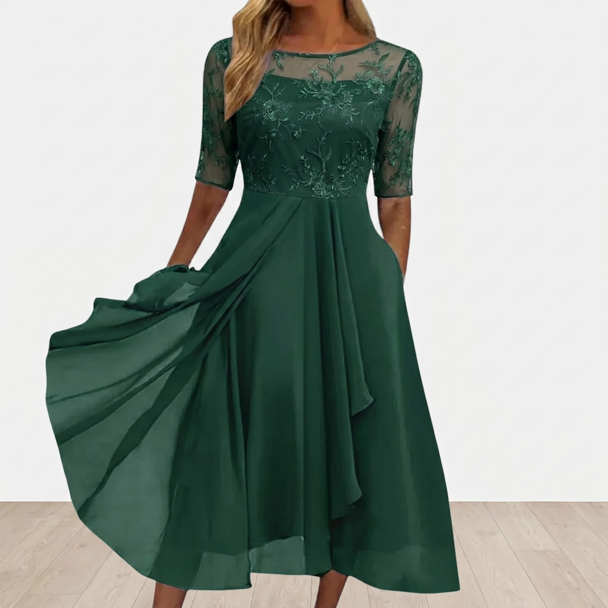 RHONDA | VESTIDO ELEGANTE CON ENCAJE