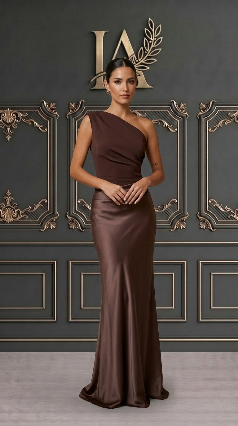 HELENA |  MAXI VESTIDO PLISADO CON ESCOTE ASIMÉTRICO
