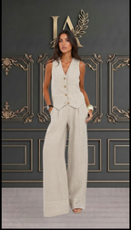 ASSIA | CONJUNTO DE PANTALÓN Y CHALECO SIN MANGAS