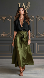 VERA - CONJUNTO DE DOS PIEZAS: CAMISETA Y FALDA MIDI