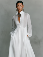 REBECCA | MAXIVESTIDO DE SILUETA FLUIDA CON BOLSILLOS