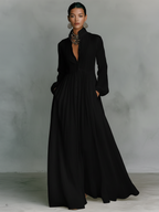 REBECCA | MAXIVESTIDO DE SILUETA FLUIDA CON BOLSILLOS