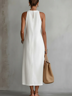 JIMENA | VESTIDO MIDI CON CUELLO CLÁSICO