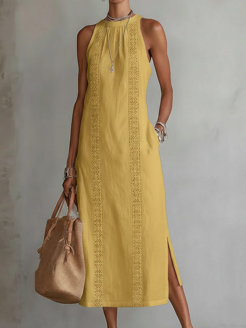 JIMENA | VESTIDO MIDI CON CUELLO CLÁSICO