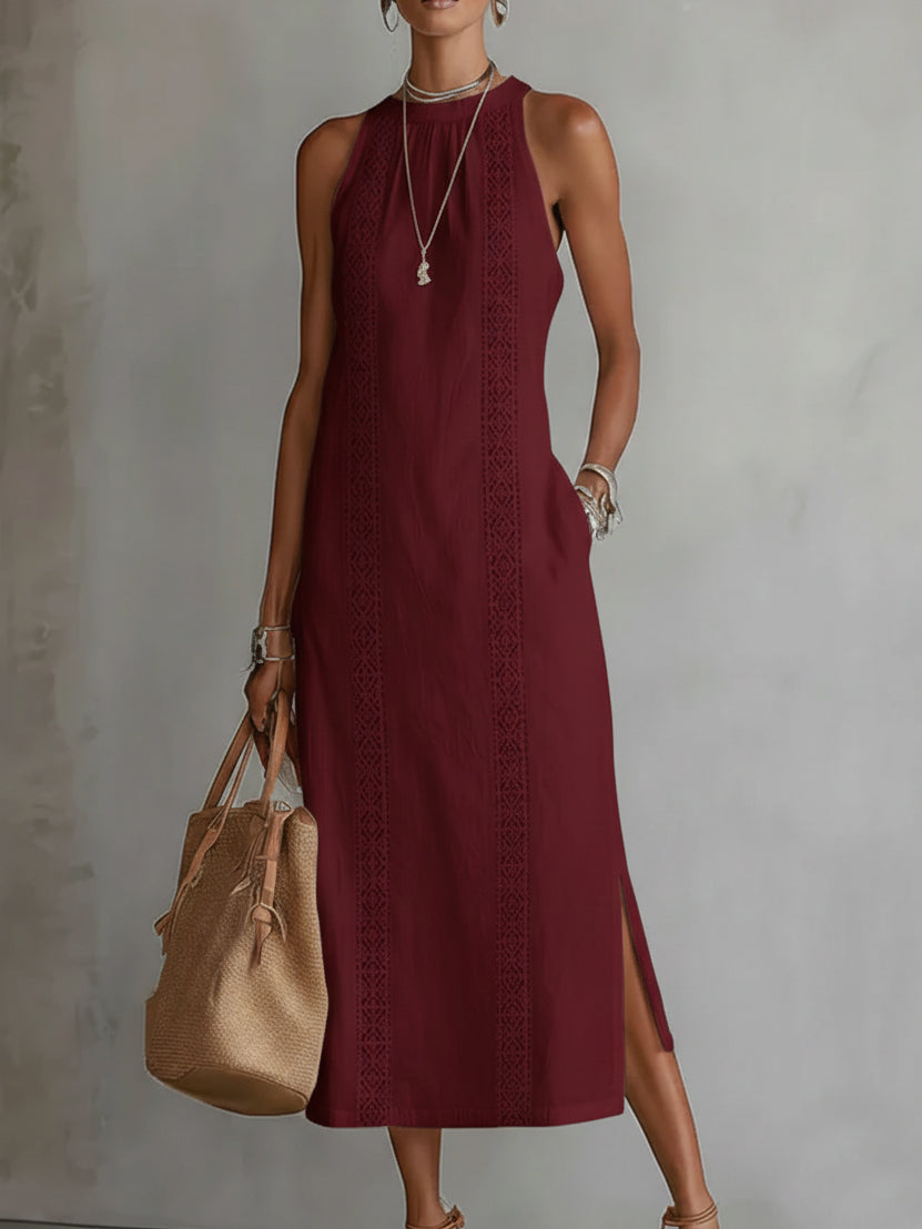 JIMENA | VESTIDO MIDI CON CUELLO CLÁSICO