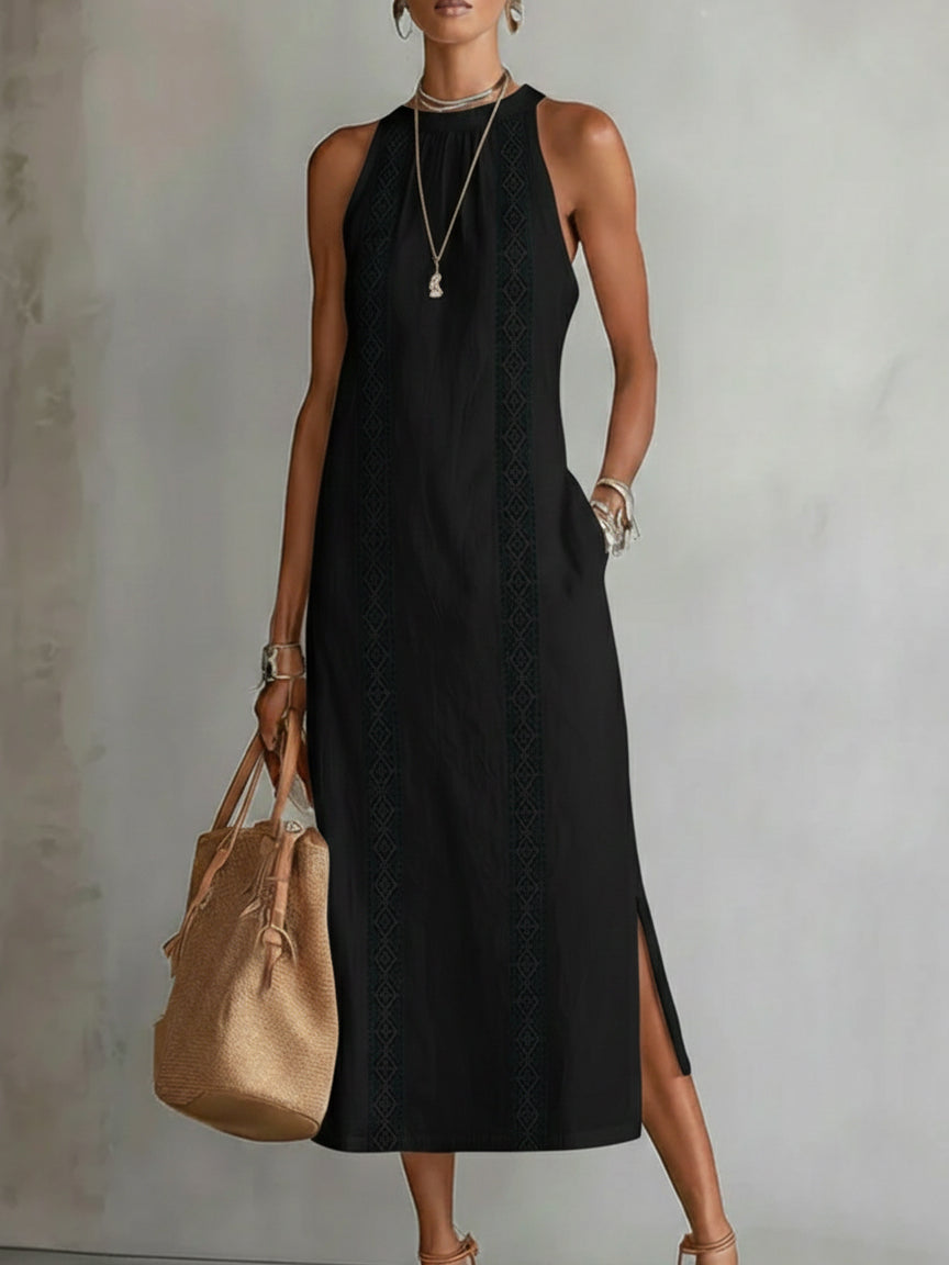 JIMENA | VESTIDO MIDI CON CUELLO CLÁSICO