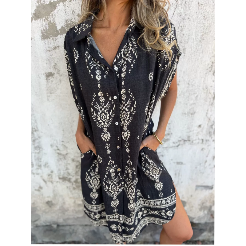 EMMELINE | VESTIDO CON BOLSILLOS ESTAMPADO