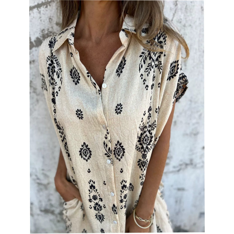 EMMELINE | VESTIDO CON BOLSILLOS ESTAMPADO