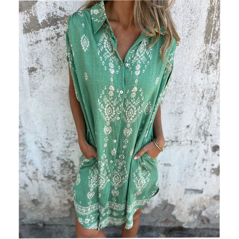 EMMELINE | VESTIDO CON BOLSILLOS ESTAMPADO