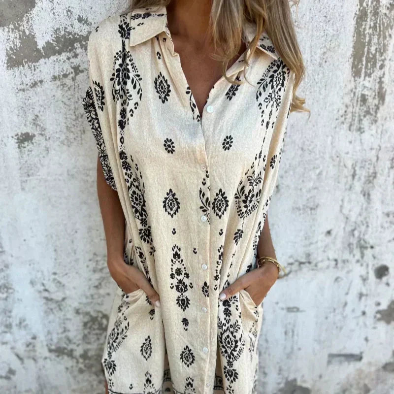 EMMELINE | VESTIDO CON BOLSILLOS ESTAMPADO