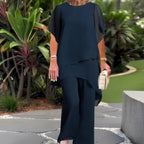 LARA | CONJUNTO CON CAMISETA ASIMÉTRICA